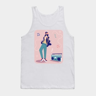 Girl and Boombox Tank Top